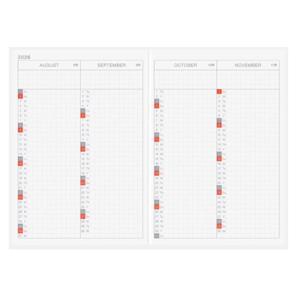 2026 A6 Hobonichi Techo Original - English - Picture 3 of 6
